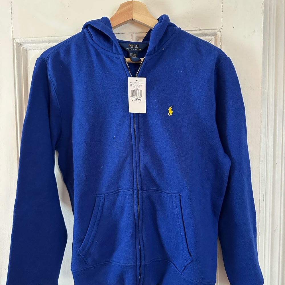 Polo Zip Up Hooded Sweatshirt/Youth